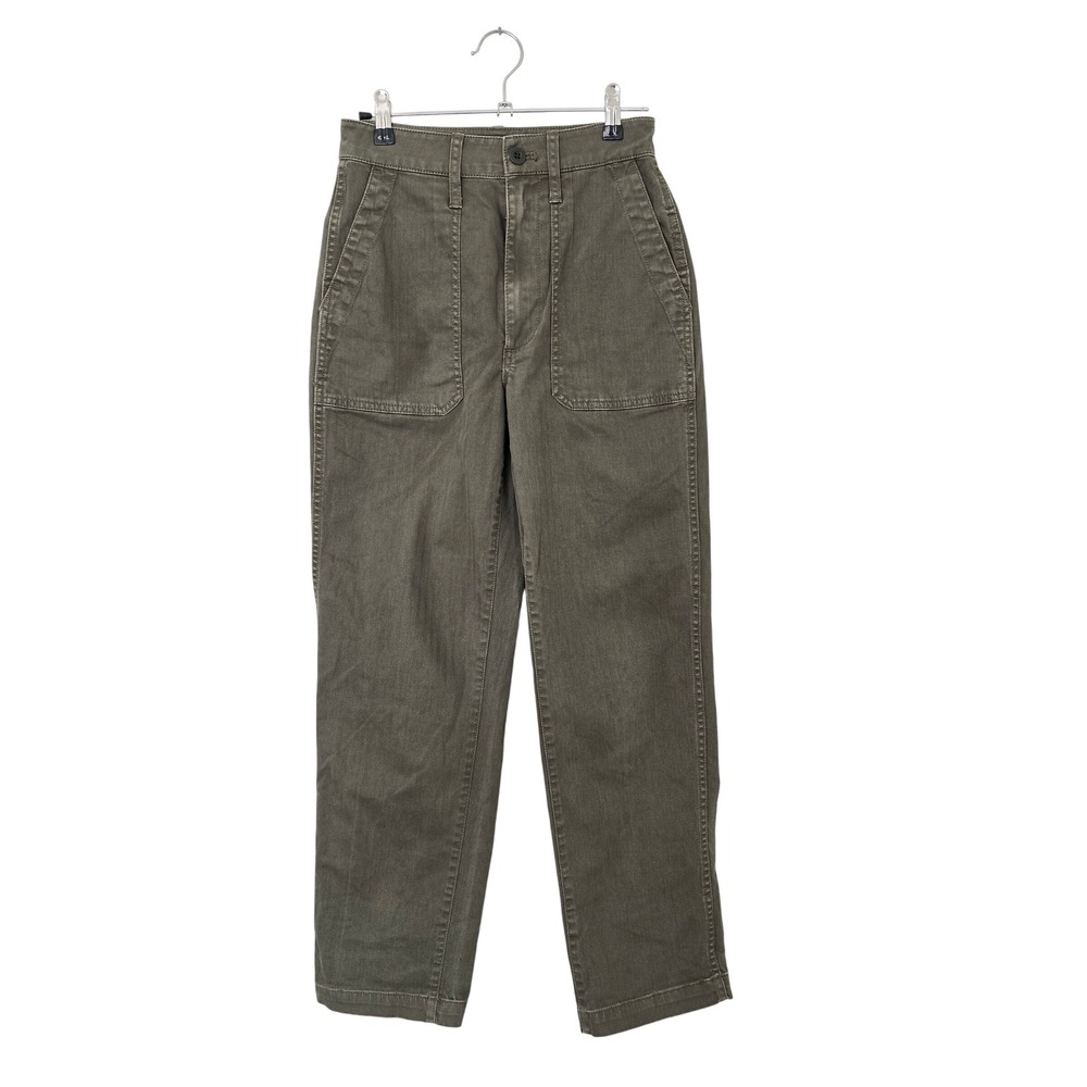 Madewell High Rise Utility Pants‎ Olive Green Cotton Blend Size 24